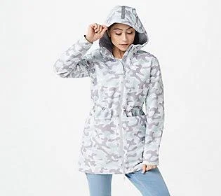 Nuage Waterproof Jacket w/ Patch Pockets and Back Vent, Size XX-Small, Zoe&s Camo
