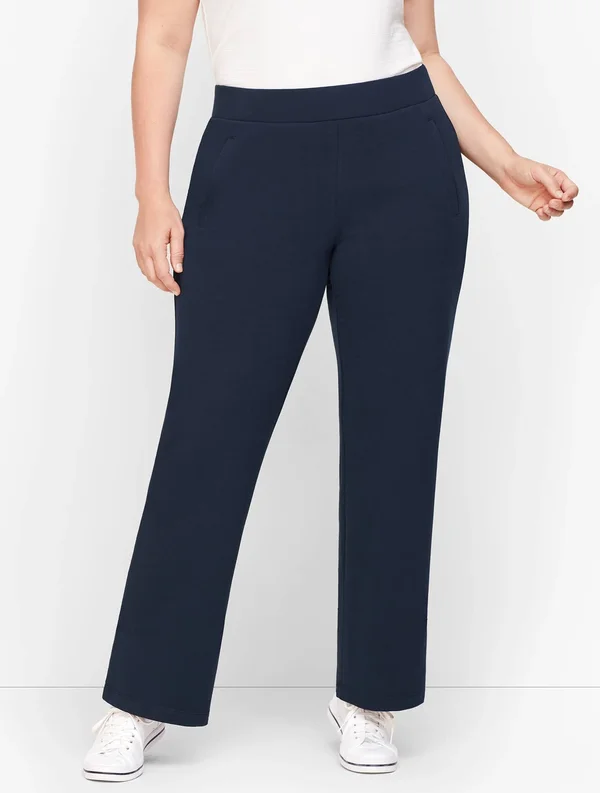 Petite - Pima Terry Relaxed Leg Pants - Blue - Xxs Talbots