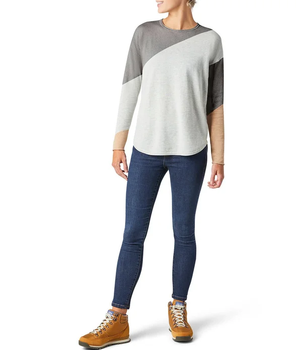 Smartwool Shadow Pine Colorblock Sweater - Women's Ginger Heather, M