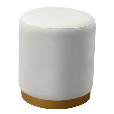 Mercer41 Eremo 16x22 Velvet Round Ottoman Upholstery: White