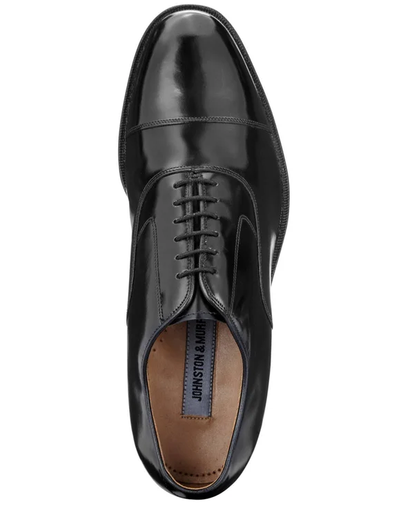 Johnston & Murphy Men's Melton Cap Toe Oxford - Black
