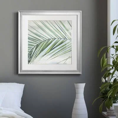 Palm View I by J Paul - Picture Frame Painting Print on Paper Bay Isle Home Frame Color: Silver Framed Paper, Size: 24x22 H x 24