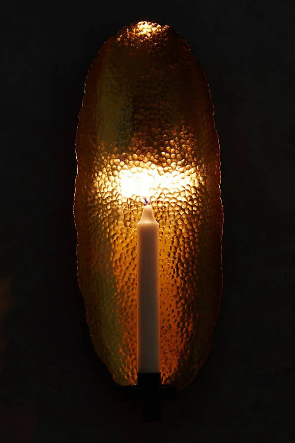 Anthropologie Hammered Gold Sconce