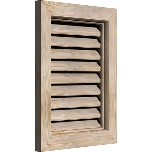 Ekena Millwork GVWVE24X2400SFPPI 24x22W x 24x22H Vertical Gable Vent (29x22W x 29x22H Frame Size): Primed - Functional, Smooth Pi