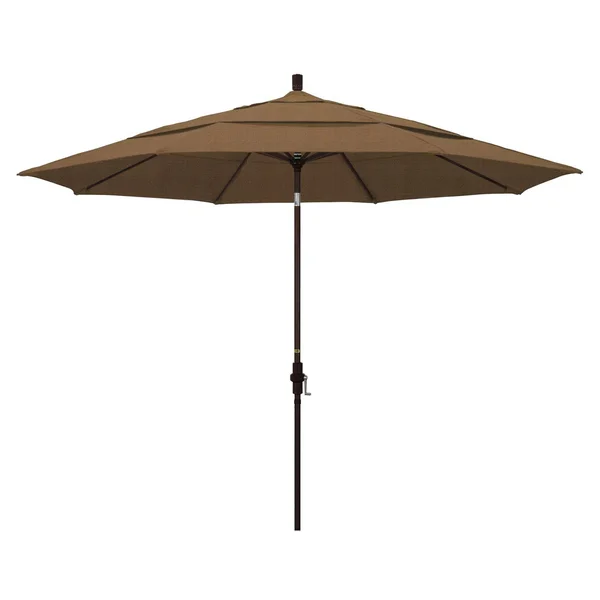 California Umbrella 11 ft. Tahoe Series Aluminum Market Patio Umbrella Woven Sesame