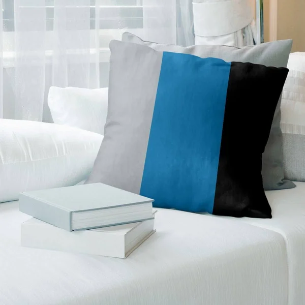 Detroit Detroit Football Stripes Pillow-Faux Suede - 14 x 14 - Square - Zipper Closure - Medium - Removable Cover - Accent