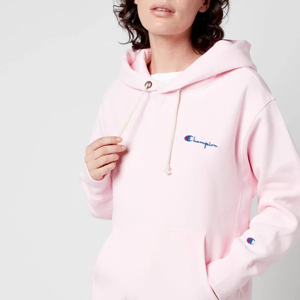 Champion Small Script Hooded Sweatshirt - Pink - Hoodies