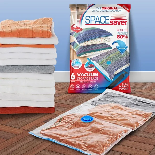 Spacesaver Premium Reusable Vacuum Storage Bags (Jumbo 6 Pack)