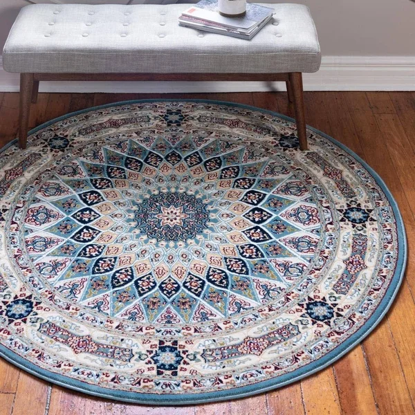 Nain Design Navy Blue 8 ft Runner Area Rug