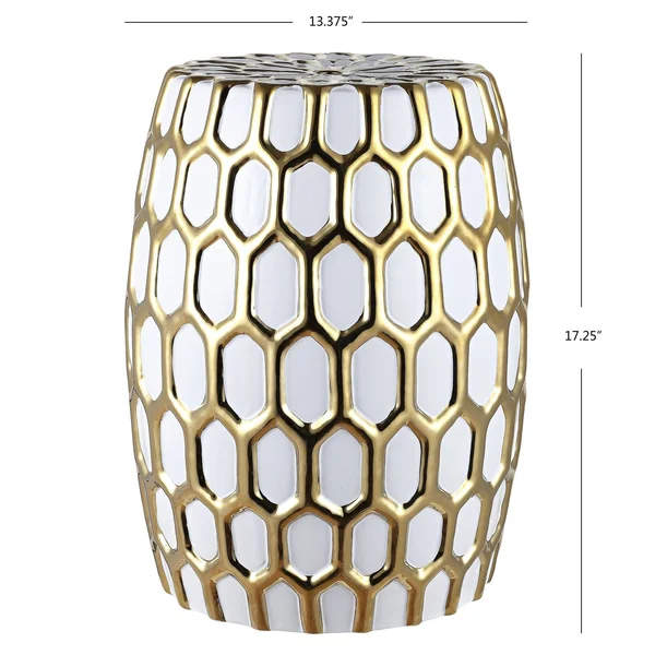 Safavieh Laili Garden Stool Gold - White
