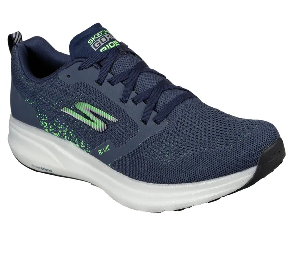 Skechers Men's GOrun Ride 8 Hyper Running Shoes, Navy, Green, 10.5