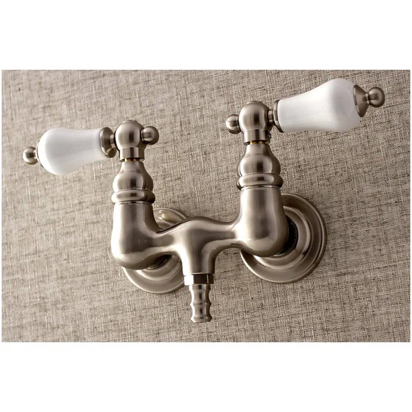 Kingston Brass AE33T8 Vintage 3-3/8x22 Wall Mount Tub Faucet, Brushed Nickel