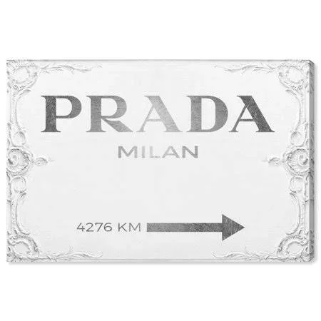 Oliver Gal &Milan Sign& Fashion and Glam Wall Art Canvas Print - Gray - White (15 x 10)