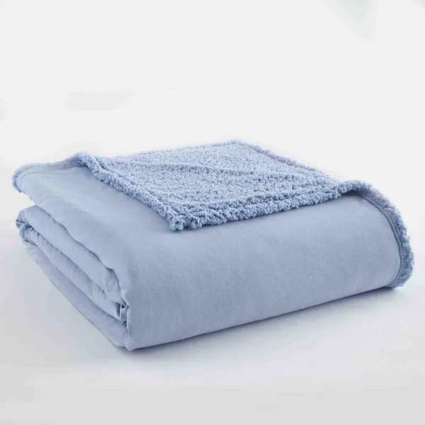 Micro Flannel REVERSE to Sherpa Blanket, Full/Queen, Greystone