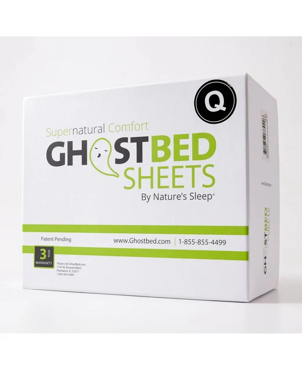 GhostBed Premium Supima Cotton and Tencel Luxury Soft King Sheet Set - White