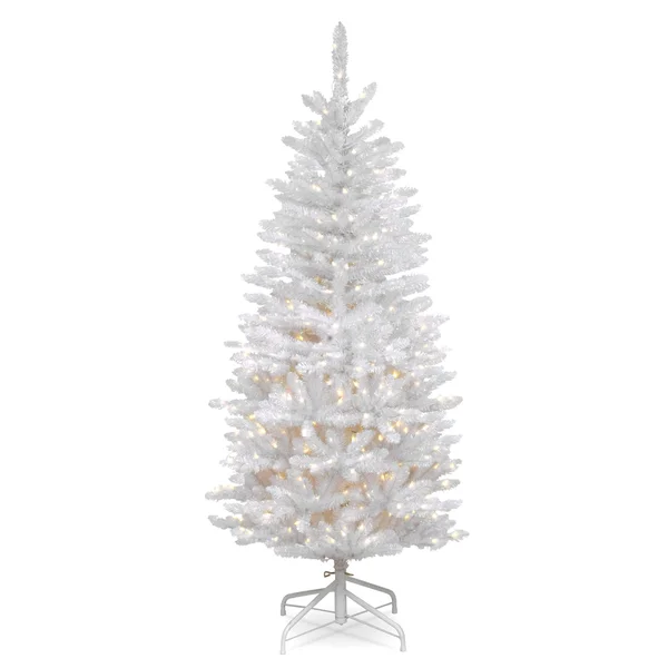 National Tree Company 4.5 ft. Kingswood White Fir Pencil Tree with Clear Lights