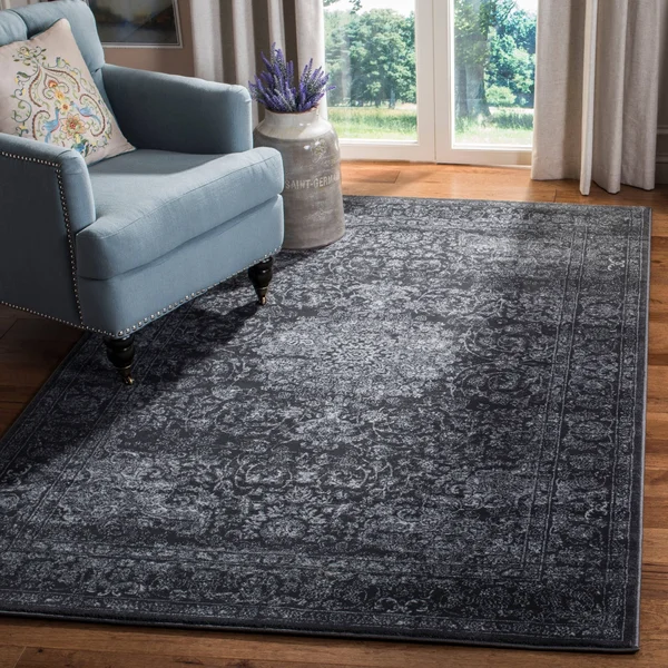 Safavieh Carnegie Dark Grey & Cream 4& x 6& Rug