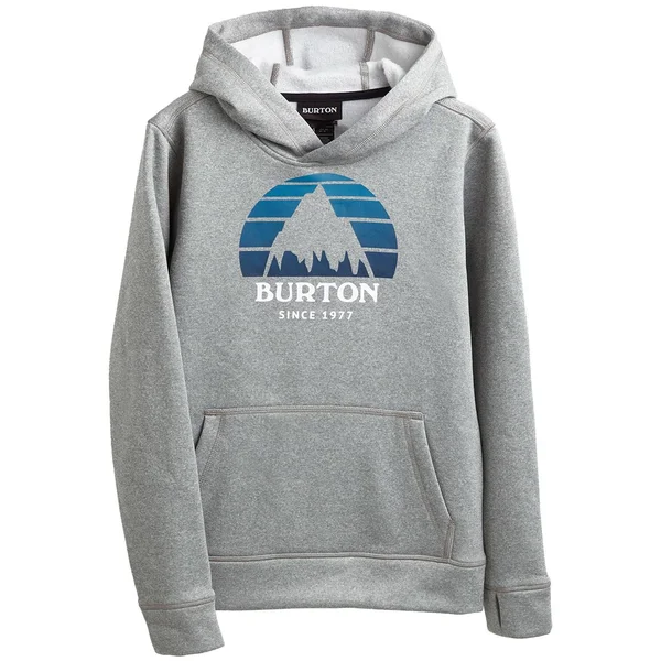 Kid's Burton Oak Pullover Hoodie 2021 - X-Small Gray, Polyester