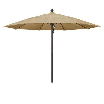 California Umbrella 11' Market Umbrella Frame Finish: Bronze, Fabric: Sunbrella AA Sesame Linen