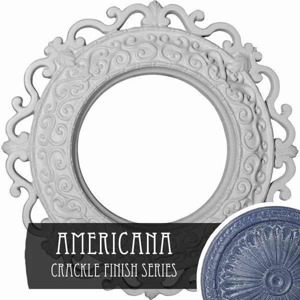 13 1/4x22OD x 6 5/8x22ID x 1 1/8x22P Orrington Ceiling Medallion (Fits Canopies Up to 6 5/8x22), Hand-Painted Americana Crackle