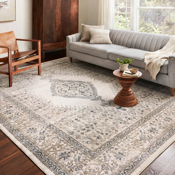 Alexander Home Josefina Diamond Medallion Traditional Rug - 2&8x22 x 10&6x22 - Oatmeal, Ivory