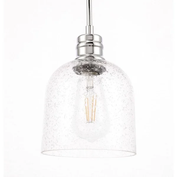 Ivy Terrace Candie 6-Inch 1-Light Clear Glass Pendant, Size: Chrome
