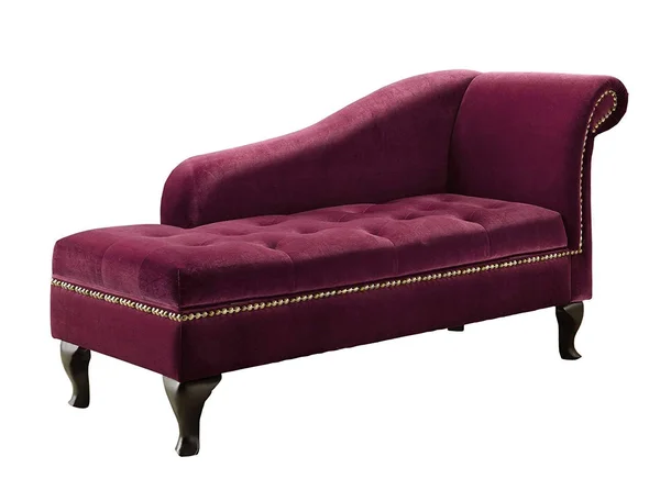 Furniture of America Celine Storage Upholstered Chaise with Nailhead TRIM, Colonial Red