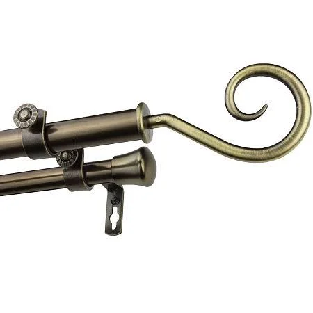 Rod Desyne Curl Double Curtain Rod - Black