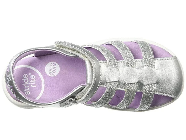 Stride Rite SRtech Luna Sandal - Toddler Girl's, Size: 8.5, Silver