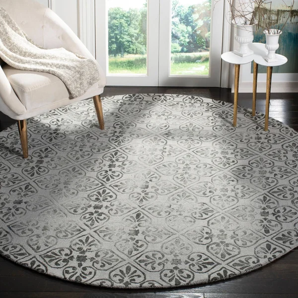 Safavieh Dip Dye Dark Beige 7 ft. x 7 ft. Round Area Rug