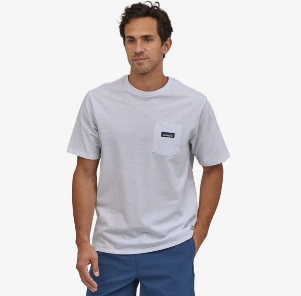 Patagonia M&s P-6 Label Pocket Responsibili-Tee Hawk Gold, Xs