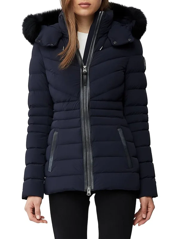 Mackage Patsy Lightweight Down Jacket - Color Navy, Size Large