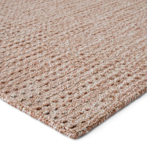 5& x 8& Tan and White Solid Hand Woven Outdoor Area Throw Rug