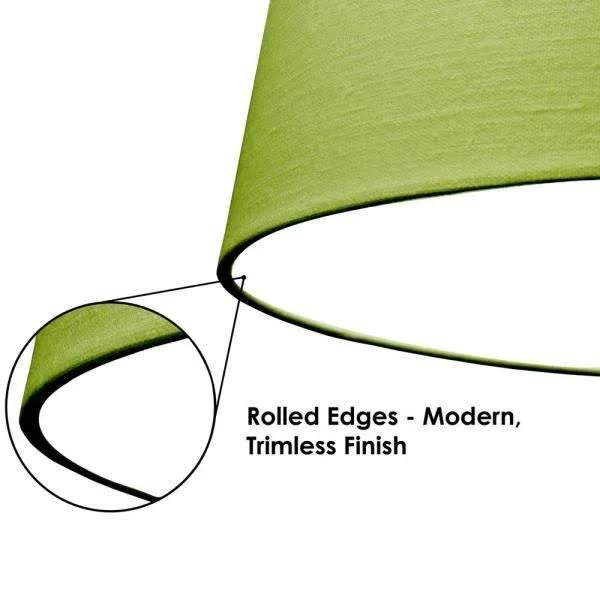 FenchelShades.com 10x22 Top Diameter x 10x22 Bottom Diameter 10x22 Height Fabric Drum Lampshade Spider Attachment (Peridot)