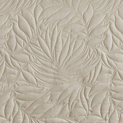 Comfy Bedding Extra Lightweight and Oversized Thermal Pressing Leafage 3-Piece Coverlet Set (King/Cal King, Beige)