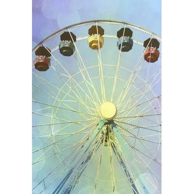 Rainbow Ferris Wheel I by Sylvia Coomes Graphic Art Print on Canvas Ebern Designs Format: Black Framed, Size: 49.75x22 H x 33.75