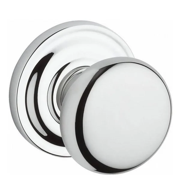 Baldwin Round Reserve Knob Traditional Round Rose Half Dummy Polished Brass