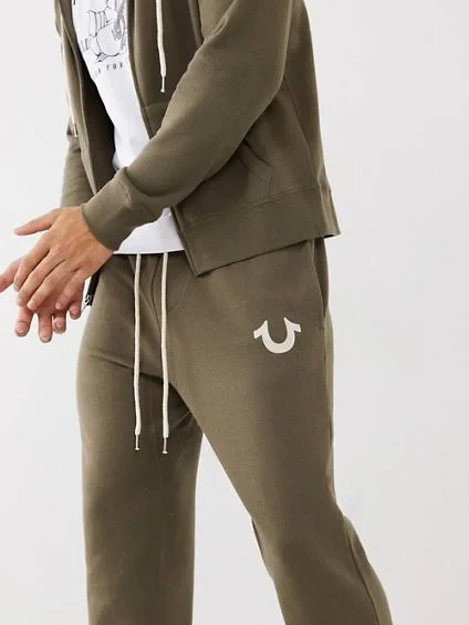 Men's Classic Logo Jogger, Taupe, Size Large, True Religion