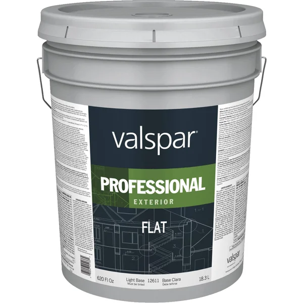 Valspar 045.0012611.008 Professional Exterior Latex Paint Flat, Light Base