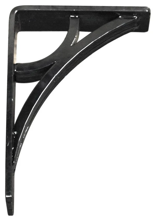 Ekena Millwork BKTM02X07X10TGL 2 x 7.5 x 10 in. Galveston Wrought Iron Bracket - Triple Center Brace Powder Coated Black