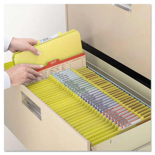 Smead - Classification folder - expanding - 2 parts - Letter - tabbed - yellow (pack of 10)
