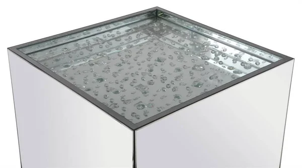 Elegant Lighting Mf92002 Modern 24 inch Square Crystal End Table Clear Royal Cut Crystal