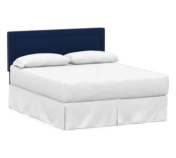 Elliot Square Upholstered Headboard - California King, Performance Everydayvelvet Navy - Furniture - Beds & Headboards - Pott