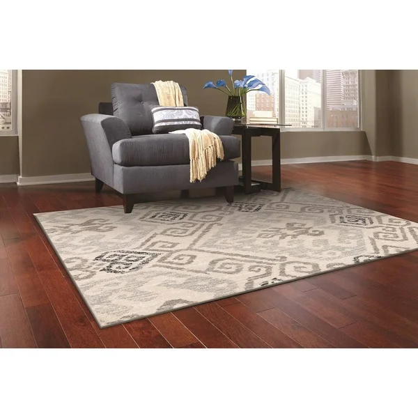 L Baiet RS214G46 Melody Geometric Rug Grey - 4 x 6 ft.