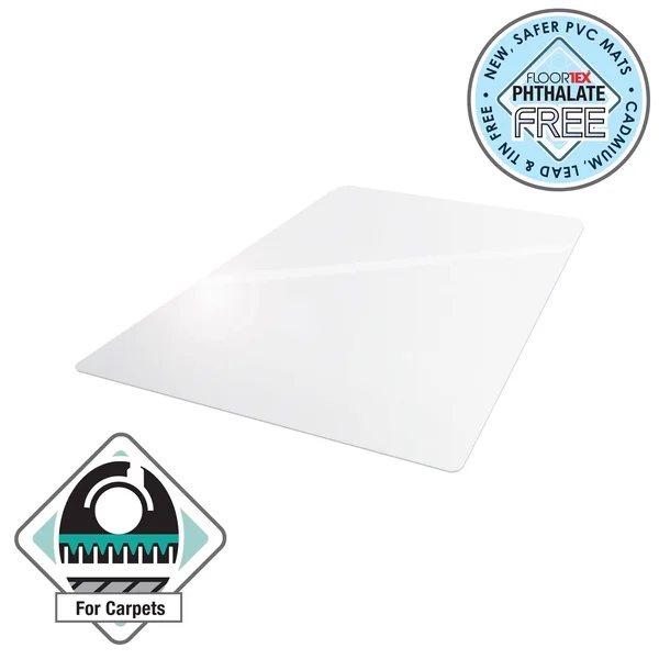 Cleartex Advantagemat PVC Chair Mat for Low Pile Carpets (1/4x22 or Less) Rectangular Size 48x22 x 79x22