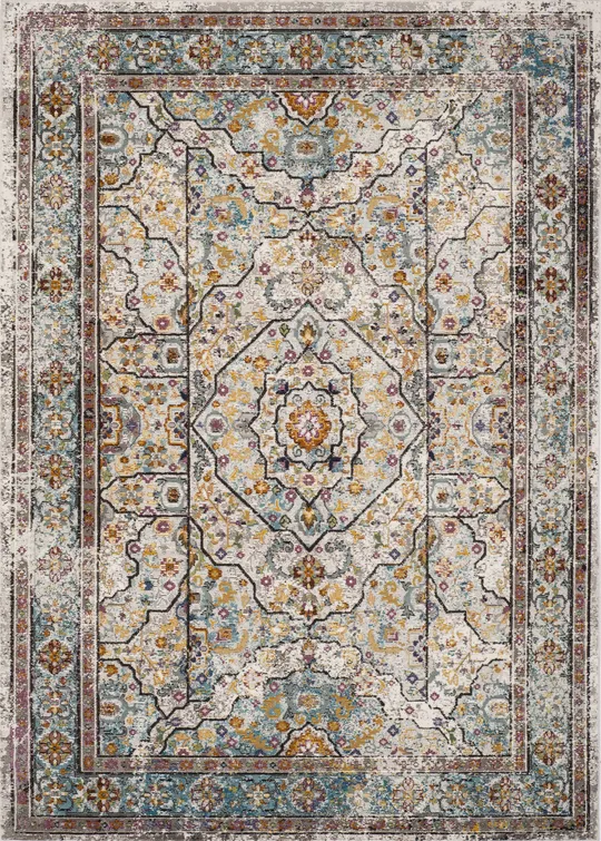Safavieh Aria ARA199C 6&5x22 x 6&5x22 Round Cream, Blue Area Rug