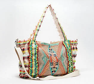 America & Beyond Embellished Tote with Crossbody Strap, Navajo