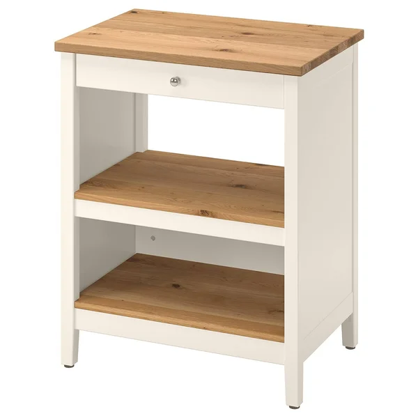 IKEA - TORNVIKEN Kitchen Island - Off-white/oak, 28 3/8x20 1/2
