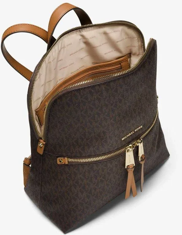 Michael Kors Bags, Rhea Slim Signature Backpack Medium Logo, Color: Brown, Size: Os, Belleviator&s Closet