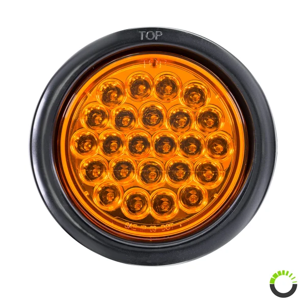 OLS 2 Amber + 2 Red + 2 White 4x22 Round (24) LED Trailer Tail Light Kit - Dot Certified Stop Turn Brake REVERSE Back Up Tail Li